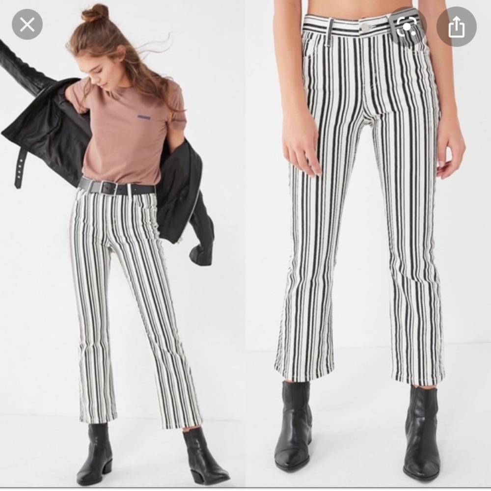 BDG striped kick flare pants